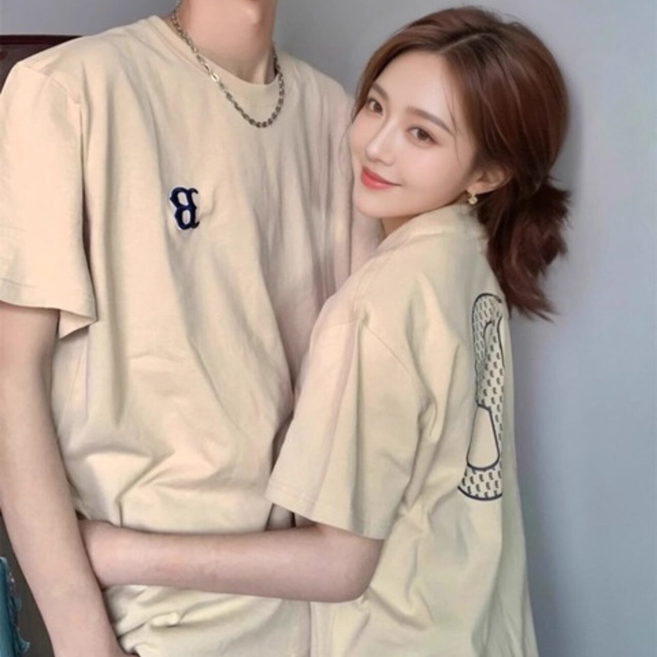高品質コットン カップル半袖Tシャツ（人気のスタイル）