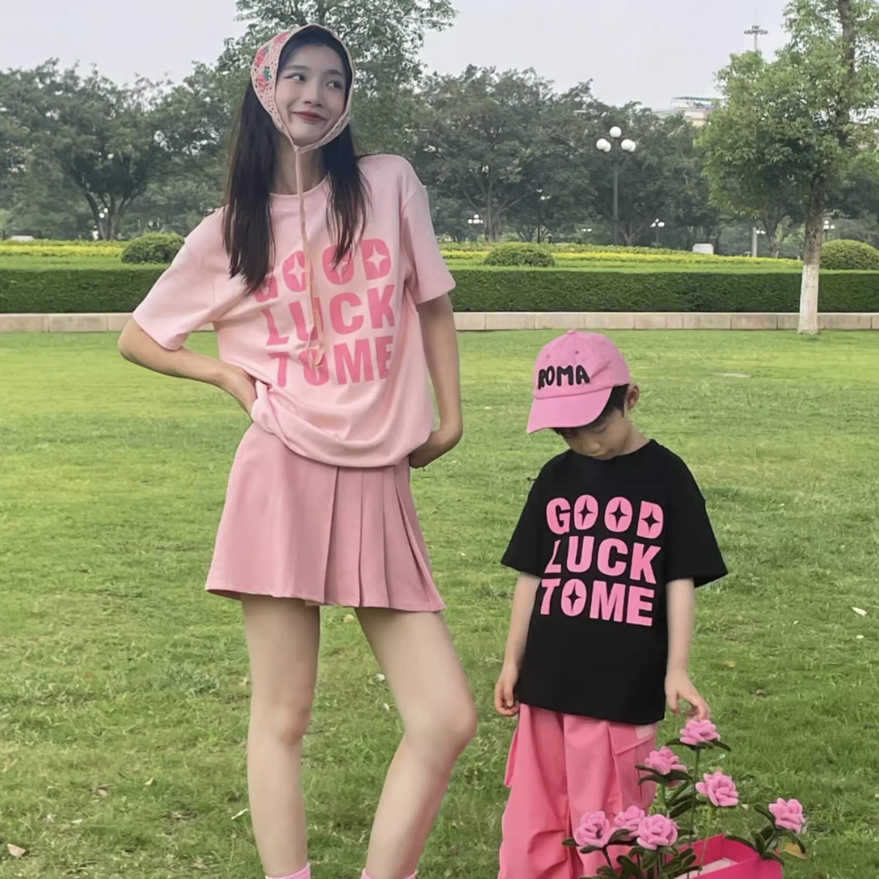 親子ペアルック おしゃれストリート 半袖 母娘Tシャツ