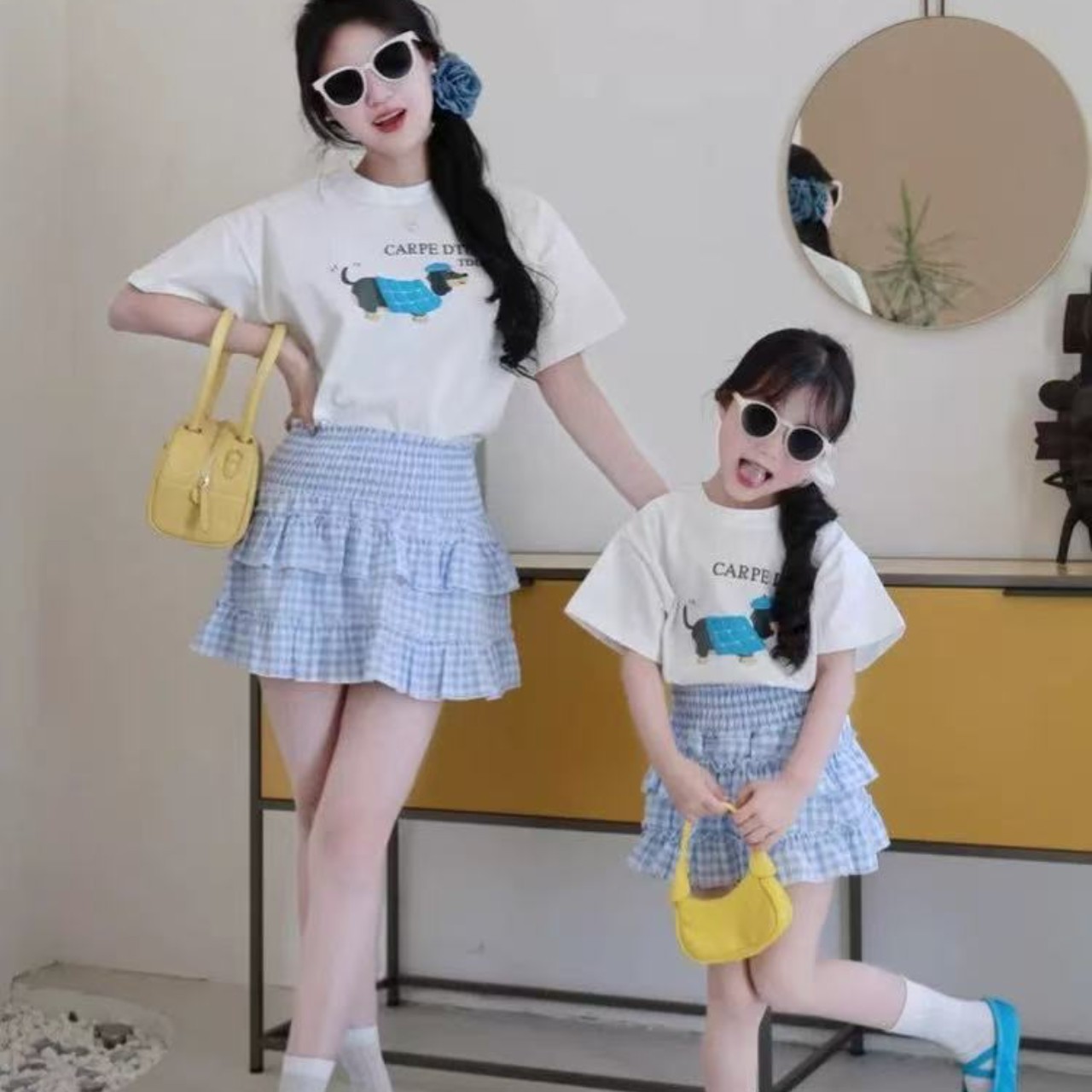 親子ペアルック ダックスフンドTシャツ