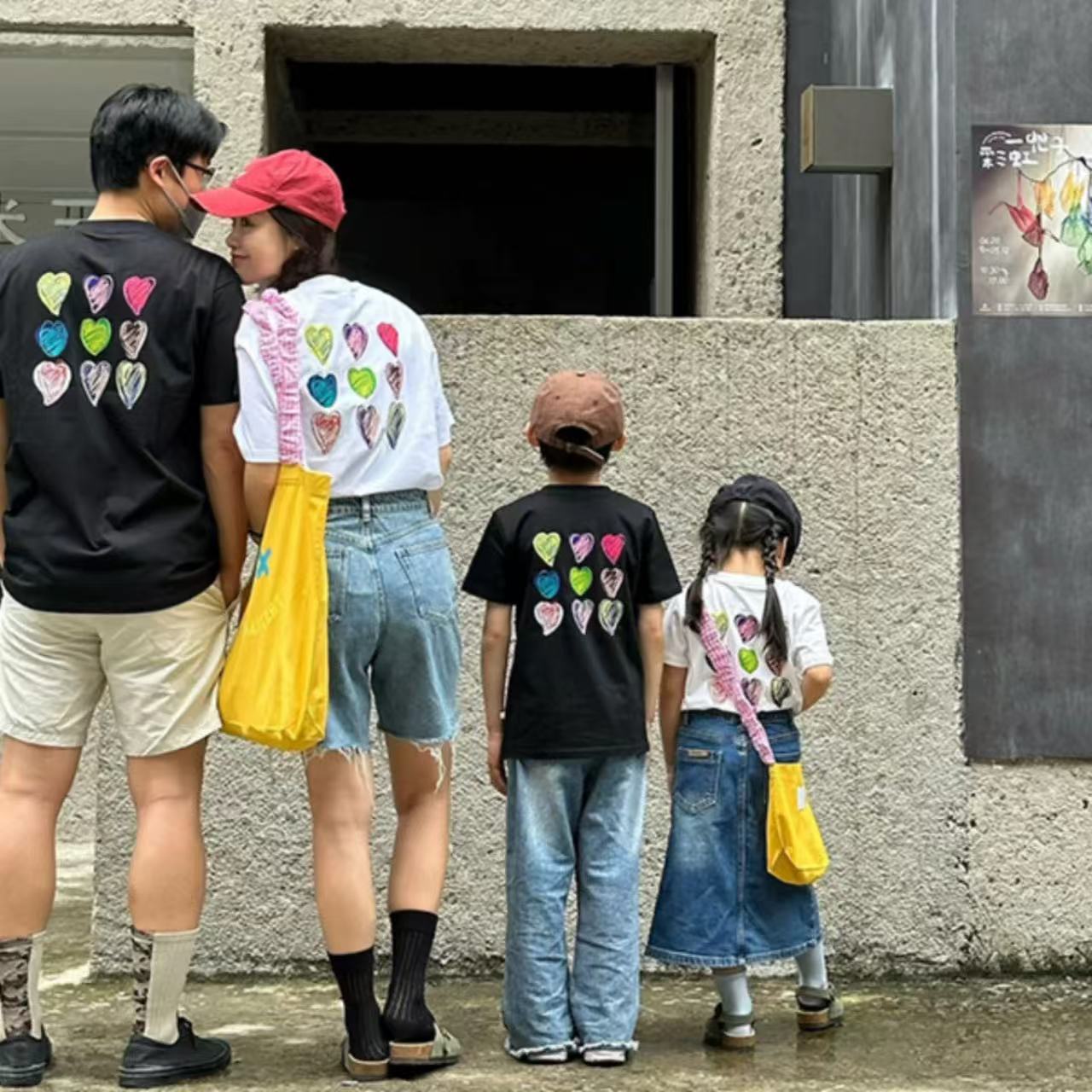 親子ペアルック バックハートTシャツ